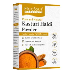 Elecious Kasturi Haldi Powder for Natural Finish face (100 grams) | Wild turmeric powder for glowing skin | Kasturi Manjal for All Skin types| 100% Natural, Chemical-free, Perseverative-free