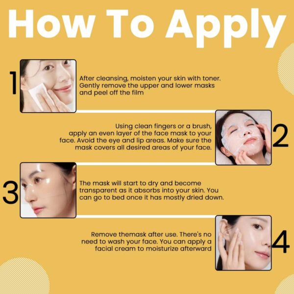 Bee & Beauty Bio Collagen Overnight Mask Pack of 1 | Korean Face Mask For Glass Skin | Sheet Mask For Deep Hydration, Pore minizmizing With Goodness Of Honey - Image 5