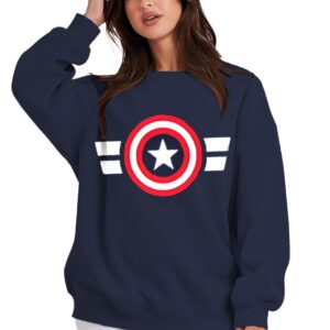 LEOTUDE Women's Loopknit Loose Fit Full Sleeve With Drop Shoulder Round Neck Sweatshirt