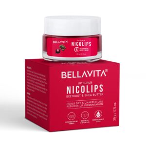 Bella Vita Organic NicoLips Lip Scrub Balm Brightening Dark Lips for Men and Women Dry Lips/Smoker/Chapped Lip & Lipstick Stains Removal Lipcare, 20 g