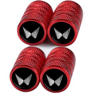 Greenworld Premium Red Metal Car Tyre Valve Cap Air Cap Car Tyre Valve Stem Cap Air Covers with Logo (New-Mahin-DRA)