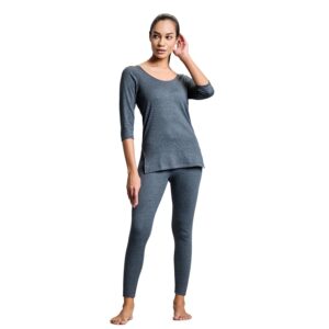 Boldfit Thermal Wear for Women Set Top & Bottom Winter Wear for Women for Women Set Natural Insulation Body Warmer for Women Cotton-Viscose Thermals for Women Thermal Inner for Women Set & Top Wear
