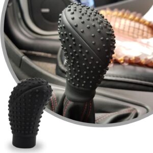 SARTE Car Gear Knob Protector Silicone Gear Shifter Cover for Anti-Scratch Car Gear Knob Cover and Dust Proof Nonslip Gear Cover for Car Universal Fit Silicon Car Gear Knob Stylish- Hockey (Black)