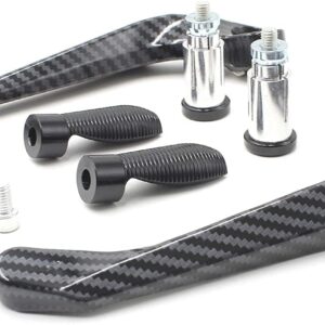ELTRON TURBO Universal 7/8in 22mm CNC Aluminum Handlebar Brake Clutch Lever Hand Guard Protector for Motorcycle, Motorbike, Grey, Coated