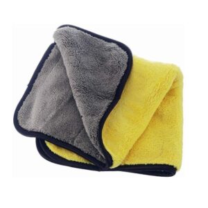 Auto Hub 800 GSM Heavy Microfiber Cloth for Car Cleaning and Detailing, Dual Sided, Extra Thick Plush Microfiber Towel Lint-Free, 40cm x 40cm, Pack of 1, Multicolor