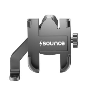 Sounce Universal Bike Mount Phone Holder Metal Body 360 Degree Rotating Handlebar Durable Bike Accessory Lightweight Anti-Scratch Cradle Stand for Bicycle, Motorcycle, Fits All Smartphones (Black)
