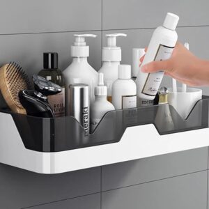 Oslen Pack of 2 Self-Adhesive Plastic Bathroom Rack, Bathroom Shelf Organizer, Wall Mounted Shelf, Bathroom Hardware and Accessories, Storage Racks Kitchen Bathroom Accessories Rack Shelf