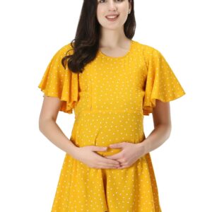 ZUVINO Women's Maternity Feeding Top with Zip for Easy Nursing | Latest Stylish Feeding Tops for Jeans | Maternity Short Kurti for Mothers | Trendy Prints On 100% Viscose Rayon.