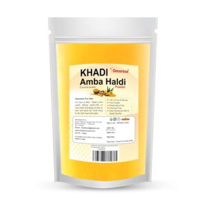 Khadi Omorose Kasturi Haldi (Amba Haldi) Powder | For Glowing Skin | 100 Gm
