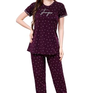 TIGYWIGY Women's Cotton Top And Pyjama Set