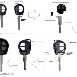 AutokraftZ Key Shell Compatible 2 Button Remote Key – Durable, Protective Replacement Case for Car Key Fob – Ideal for Repair or Protection for 2 Button Remote Keys