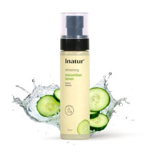 inatur Cucumber Toner 100ml | Soothing & Calming | Hydrates & pH Balance | Minimizes Pores | 100% Natural & Vegan | Ideal for Men & Women | Refreshing & Nourishing | For All Skin Types