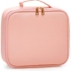 Seagull flight of fashion Cosmetic Bag, Makeup Organizer Bag for Home & Travel,Vanity Bag with Dividers for Brushes,Toiletries, Cosmetics 26 x 23 x 9 cm - Rose Gold PU