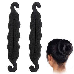 TEMPERIA (2pcs) Hair Bun & Puff Maker for Women & Girls - Hairstyle Accessories for Buns, Juda, French Twists & Updos - Modern Bun, Hair Bump Up & Puff Clips & Styling Tools