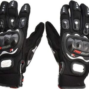 Probiker Synthetic Leather Motorcycle Gloves (Black, Medium)