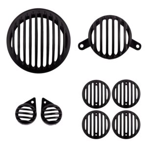 Autofy Plastic Grill for Royal Enfield Bullet Classic (Black, Set of 8) (GRILL137)