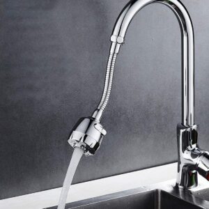 Styxon Sink Faucet Sprayer Attachment 360 Rotatable Kitchen Tap Extender Head Replacement Anti-Splash Faucet Nozzle Head with Hose and Universal Connector, 2 Mode, 19 X 4.9 X 2.2 CM, Silver