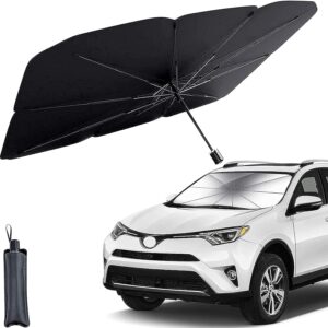 TEKCOOL Car Sunshade Windshield Cover, Umbrella Windshield Sunshade for Car Front Window Sun Protection & Heat Insulation Foldable Sun Shade Full Cover Sunshade for Most Vehicles,