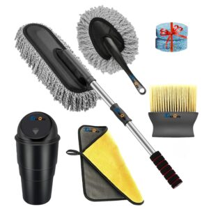GaxQuly 5 Pcs Microfiber Car Duster Accessories Kit with Scratch & Lint Free Duster || Interior & Exterior Car Cleaning Detailing Best Tools Best for Cars, SUVs, Sedan, Car Cleaning Kit (5)