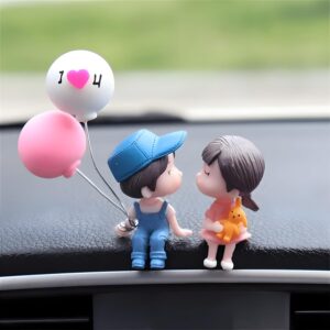 JIALTO Car Dashboard Accessories Cute Cartoon Couples Plastic Action Figure Figurines Balloon Ornament Car Dashboard Toys Auto Interior Dashboard Accessories,8 X 4 cm