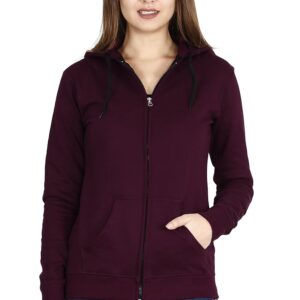 FLEXIMAA Women's Cotton Full Zipper Sweatshirt Hoodies with Kangaroo Pocket