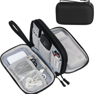 SaleOn 8.3X5 Inch Portable Storage Organizer For Usb Cable, Earphone, Power Bank,Charger, Hard Disk & Digital Gadgets, With Mesh Pockets Size 21X12Cm Inside's Material And Color May Vary, black