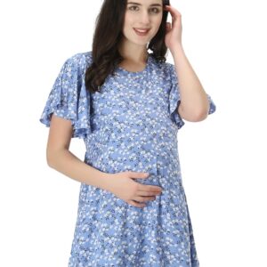 ZUVINO Women's Maternity Feeding Top with Zip for Easy Nursing | Latest Stylish Feeding Tops for Jeans | Maternity Short Kurti for Mothers | Trendy Prints On 100% Viscose Rayon.