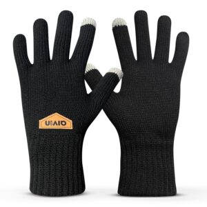 AIVIN Swift Winter Touchscreen Gloves Unisex Warm Stretch Knitted Wool Mittens with Touch Screen Capability Woolen Comfort Full-Fingered Protection Stylish Solid Knit Double Layered