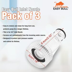 EasyBull Inlet Nozzle Pack of 3 Suitable for Starq Jpt Resqtech Bosch Karcher Pressure washers