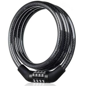 Kandid Advance Heavy Duty Digital Number Lock - Universal Combination Cable Lock for Bike, Helmet, Luggage | Steel Wire, PVC, Plastic | 12x1200 mm, Anti-Theft Security