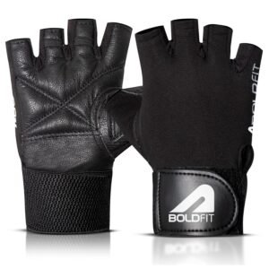 Boldfit Gym Gloves for Men Workout Wrist Support Gym Gloves Weightlifting Gym Gloves for Women Breathable Gym Accessories for Men Workout Hand Gloves for Gym, Small, Rubber, Black