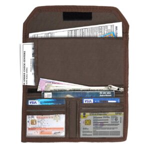 DAHSHA Two Wheeler/Car Document Holder, Vehicle Document Storage Wallet for Registration & Insurance Card, Driving Licence, RC Book, PUC- Brown