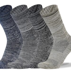 RC. ROYAL CLASS Thick Heavy Duty Thermal Socks For Men Cushioned Towel Warm Winter Woolen Socks, Calf Length Hi-Performance Soft Moisture Wicking Socks, Pack of 4 Pairs, Free Size, Multicolored