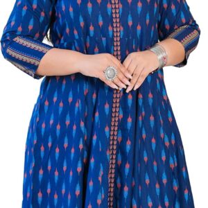 Yash Gallery Women's Rayon Ikat Printed Anarkali Kurta for Women