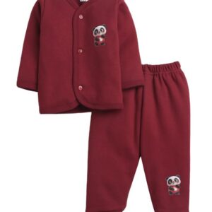 BUMZEE Maroon Girls Full Sleeves Fleece Winter Wear Set (Peb9822)