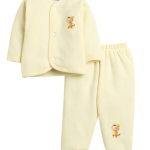 BUMZEE Yellow Boys Full Sleeves Fleece Winter Wear Set (Peb9821)