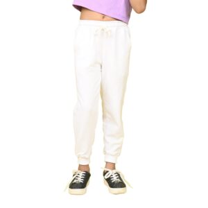 Nusyl Girl's Solid Cotton Blend Lounge Wear Straight Fit Trackpants with Side Pockets | Girl's Ankle Length Regular Fit Winter Jogger Track Pants