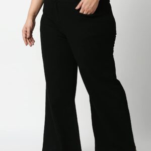 HIGH Star Women Plus Size Black Wide Leg Stretchable Jeans