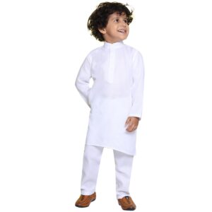 AJ DEZINES Kids Cotton Full Sleeve Solid Kurta Pajama Set for Boys - Ethnic wear | Special Occasion & Party Outfit | Mandarin Collar Kurta for boys - Regular Fit