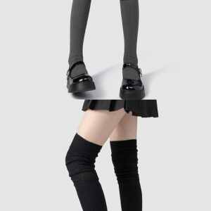 Ghelonadi Wool Warm Thigh High Socks | Knitted Thick Thermal Woolen Socks for Women Winter Wear Knee Length | Knee High Leg Warmers Long Socks Boot Cuffs Knee Cap | Stocking Girls (Free Size,1 Pair)