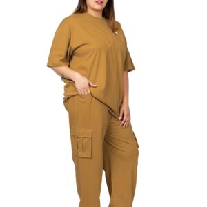 Kepa Women Plus Size Casual Summer Track Suit T-Shirt Trackpant Co-Ord Set