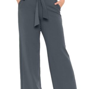 Women's Trousers Plus Size Wide Leg Western Stylish Belted Palazzo Pants
