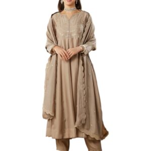 MOKOSH Women's Silk Embroidered Anarkali Set (444)