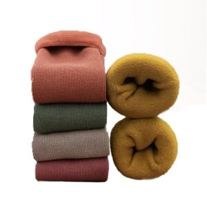(Pair 1) Ribbed Warm Woolen Winter Socks for Women and Girls - Socks with Thumb Lining Design - Retro Stylish - Multicolor - Ideal for Winter Wear -perfect match for style with comfort