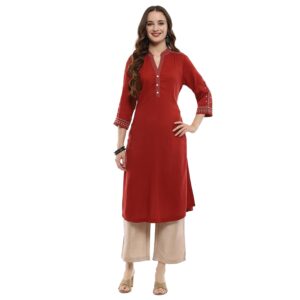 BIBA Women's Rayon Regular Kurta