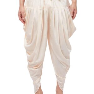 VASTRAMAY Mens Cotton Silk Regular Fit Dhoti Pant (Gold_Vasmcdgo)