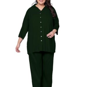 Indietoga Women's Plus Size Rayon Co ord Set for Women Western (2XL to 7XL)