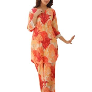GRECIILOOKS Ethnic Co Ord Set | Casual Wear Pant Top Set | Fancy Co-Ord Set | Full Pair Set | Women Kurta Sets Kurtis | Women Kurta Pant Set | Coord Sets for Women