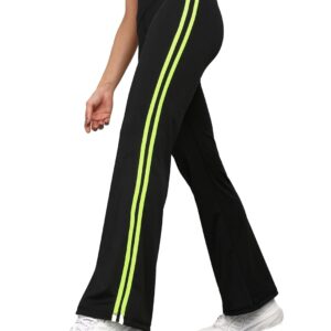 Rock Paper Scissors Premium Flare Gym Pants High Waist Stretchable Flared Leggings with Side Stripes Gym wear/Active Wear Tights Yoga Pants Zumba/Dance Womens Workout Tights Gym Tight