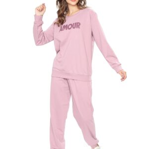 SN SWEET NIGHT Cotton Track Suit for Womens Printed Full Sleeves Top & Joggers
